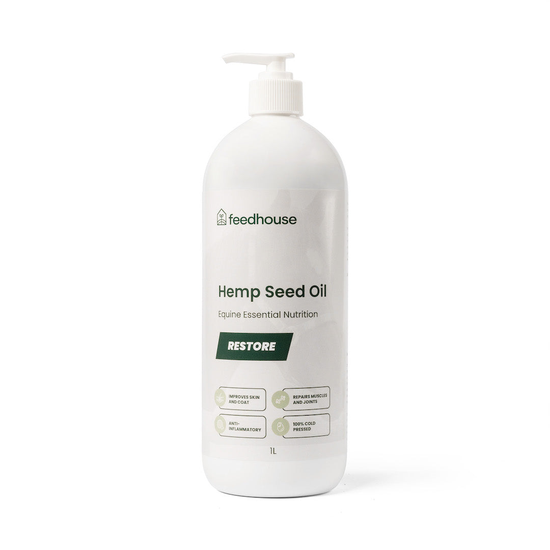 
                  
                    Hemp Seed Oil For Horses, Dogs And Pets - 1L Pump Bottle - Feedhouse
                  
                